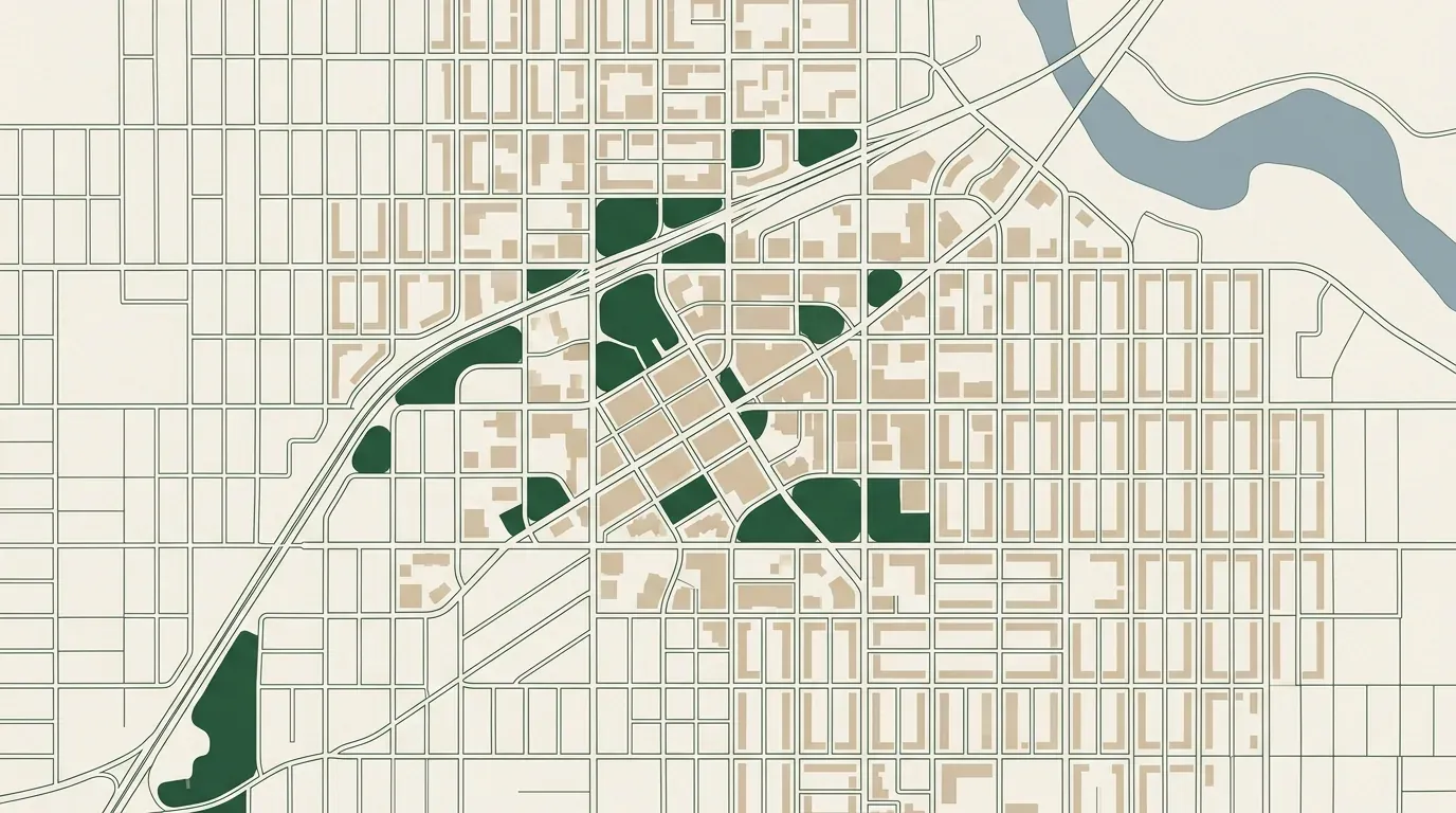 Illustrated map of the commercial district around the Greenwood Group executive office near Cumberland Parkway in Cobb County, metro Atlanta